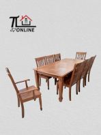 SOLID WOOD DINING SET 1+6 CHAIR (GUAN LI-802)