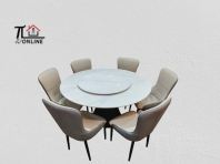 CERAMIC DINING SET WITH LAZY SUSAN 1+6 CHAIR (5102R)