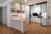 French Luxe Modern Custom Built-In Cabinets in Sunway Serene, Petaling Jaya | Curve Design Kitchen, Island, Wardrobe & Dressing | SE0 Melamine, Aluminium & Blum Hardware | Kuala Lumpur & Selangor