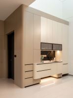 Modern Creamy Luxe Custom Built-In Cabinet with Curve Design | Kitchen, Dining, Wardrobe & Storage | SE0 Melamine, Aluminium & Blum | Kuala Lumpur & Selangor