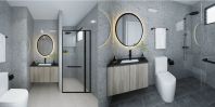 Cool And Grey Theme Washroom Design Cool And Grey Theme Washroom Design