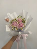 3 stalks Fresh Pink Roses Bouquet 3 stalks Fresh Pink Roses Bouquet
