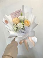 Mini Fresh Roses with Eustoma Flowers bouquet Mini Fresh Roses with Eustoma Flowers bouquet