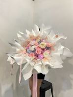 Mixed Color Soap and Preserved Flowers Bouquet Mixed Color Soap and Preserved Flowers Bouquet