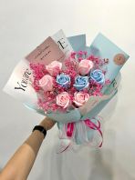 Soap Roses and Preserved Baby Breath Bouquet Soap Roses and Preserved Baby Breath Bouquet