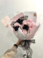 Fresh Pink Roses with Sprayed Black Roses