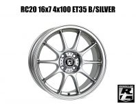 RC20 16x7 4x100 ET35 B/SILVER