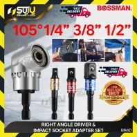 BOSSMAN BRAD 1/4" / 3/8" / 1/2" 105° Right Angle Driver & Impact Socket Adapter Set BOSSMAN BRAD 1/4" / 3/8" / 1/2" 105° Right Angle Driver & Impact Socket Adapter Set