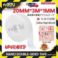 BOSSMAN BGNT-320 / BGNT320 20MM x 3M x 1MM NANO Double-Sises Tape BOSSMAN BGNT-320 / BGNT320 20MM x 3M x 1MM NANO Double-Sises Tape