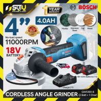 BOSCH GWS18V-8 / GWS18V-8 18V 4" Cordless Angle Grinder 11000RPM w/  2 x Battery 4.0Ah + Charger