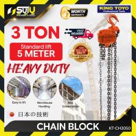 KING TOYO KT-CH3050 / KTCH3050 3 Ton x 5M Heavy Duty Chain Block