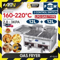 FRESH AT-12LX2 / AT12LX2 12L + 12L LPG Gas Fryer 2.8 - 3KPA