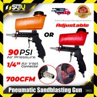 1PCS 1/4" Adjustable Pneumatic Sandblasting Gun 90PSI (Red / Orange)