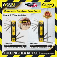 ARROW AHK3075 / AHK3077 8PCS Folding Hex Key Set (METRIC / TORX)