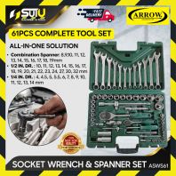 ARROW ASWS61 61PCS Socket Wrench & Spanner Set