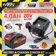 [1B1C] QUASA LBS-K2405 / LBSK2405 20V 4.0Ah Battery Charger Starter Kit Set