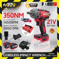 JETMAC JID3500 350NM 21V Cordless Impact Wrench w/ 2 x Batteries 4.0Ah + Charger