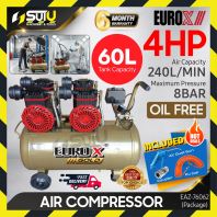 EUROX X GOLD EAZ76062 / EAZ76062 60L 4HP Oilless / Oil Free Air Compressor 2850RPM