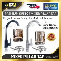 ISANO 1888BL / 1888SS SUS304 Stainless Steel Pillar Tap / Kitchen Sink Tap