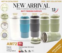 AM72 �� AUTO MUG STAINLESS STEEL 304 (INNER) MATTE FINISH 500ml [12 HOUR HEAT RETENTION ] [NEW PRODUCT 2026]