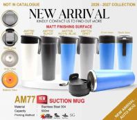 AM77 �� AUTO MUG STAINLESS STEEL 304 (INNER) + MATTE FINISH 500ml [NEW PRODUCT 2026]