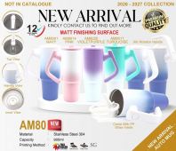 AM80 �� AUTO MUG STAINLESS STEEL 304 (INNER) WITH PP STRAW + MATTE FINISH 900ml [PREMIUM QUALITY ] [12 HOUR HEAT RETENTION ] [NEW PRODUCT 2026]