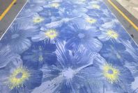 Printed Carpet Nylon Floral Design Blue XY921Colour