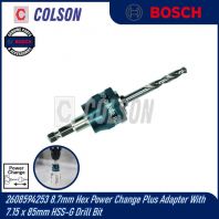 BOSCH 2608594253 8.7mm Hex Power Change Plus Adapter With 7.15 x 85mm HSS-G Drill Bit
