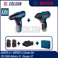 BOSCH GSR120-LI 12V Cordless Drill Driver + GDR120-LI 12V Cordless Impact Driver Combo Set