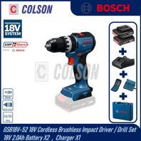 BOSCH GSB18V-52 18V Cordless Brushless Impact Driver / Drill Set