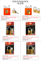 Door Lock Gold Padlock with Key for Home & Store use