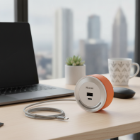 Type A&C USB, White/Orange