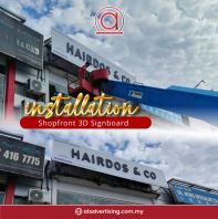 Shopfront 3D Signboard Installation with Skylift Support