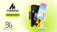 Maono DM30RGB Putih   Mikrofon USB Kondensor dengan Lampu RGB untuk Penstriman, Permainan & Podcast