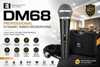 E1 DM68 Wired Dynamic Microphone   Professional Vocal Mic with 5M Cable & Hard Carry Case