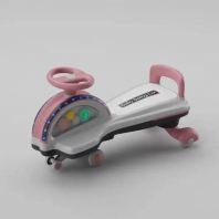 Deluxe Baby Swing Car Ride-On with LED Lights & Music