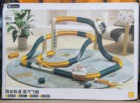 Electric Steam Train Adventure Track Set   Multi-Level Loop Racing Railway with Light Effects  Kids Educational Track Toy