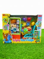 �� Five Star Enjoy The Fridge Play Set   Kids Pretend Play Refrigerator Toy with Shopping Cart & Food Accessories