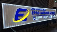 AIRCOND OUTDOOR 3D LED LIGHTED FRAME DESIGN ALUMINIUM BASE SIGNAGE AT PENANG | BUKIT MERTAJAM