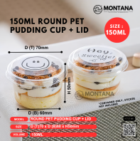150ML ROUND PET PUDDING CUP + LID