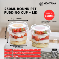 250ML ROUND PET PUDDING CUP + LID
