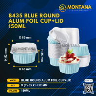 BLUE ROUND ALUM FOIL CUP+LID