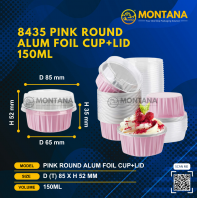 PINK ROUND ALUM FOIL CUP+LID