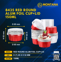 RED ROUND ALUM FOIL CUP+LID