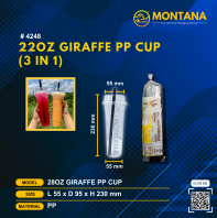 (4248) 22OZ GIRAFFE PP CUP ( 3 IN 1)