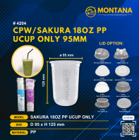 (4204)  SAKURA 18OZ PP UCUP ONLY 95MM