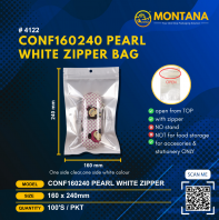 (4122) CONF160240 PEARL WHITE ZIPPER BAG
