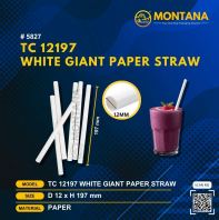 (5827) TC 12197  WHITE GIANT PAPER STRAW