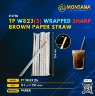 (5758) TP W823 (S) WRAPPED SHARP BROWN PAPER STRAW
