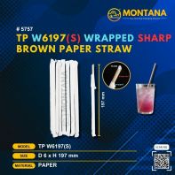 (5757) TP W6197 (S) WRAPPED SHARP BROWN PAPER STRAW
